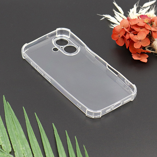 Чехол силиконовый для iPhone 17, усиленные края, с защитой камеры, X-CASE, прозрачный