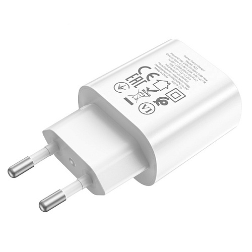 Сетевое зарядное устройство, 1 PD 25W (N22), HOCO, Безопасный сертификат, белый