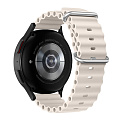 Ремешок на руку универсальный для умных часов 22мм, HOCO, WH01, силиконовый ребристый, бежевый