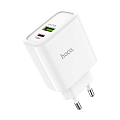 Сетевое зарядное устройство, 1 PD 20W + 1 USB 3.0 QC (C80A), HOCO, белый
