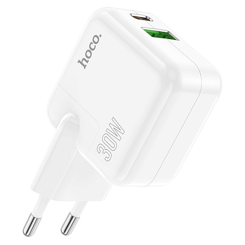 Сетевое зарядное устройство, 1 PD 35W + 1 USB 3.0 QC (C111A), HOCO, белый