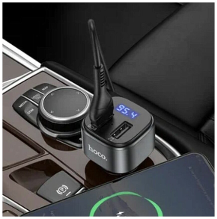 Bluetooth FM модулятор с Bluetooth, E67, HOCO, черный