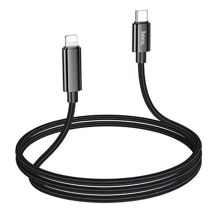Кабель Lightning to Type-C (PD) с дисплеем, HOCO, U125, 1.2м, черный