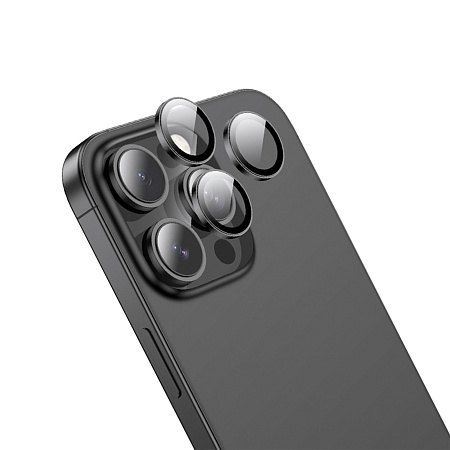 Защитное стекло для iPhone 16 Pro/16 Pro Max, V13, HOCO, на заднюю камеру, черный
