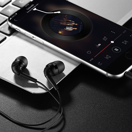 Проводные наушники M40 Prosody Universal Earphone, HOCO, вакуумные с микрофоном, черные