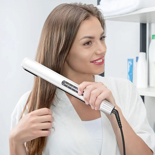 Выпрямитель для волос двойного назначения (выпрямление и завивка), HP41, HOCO, белый