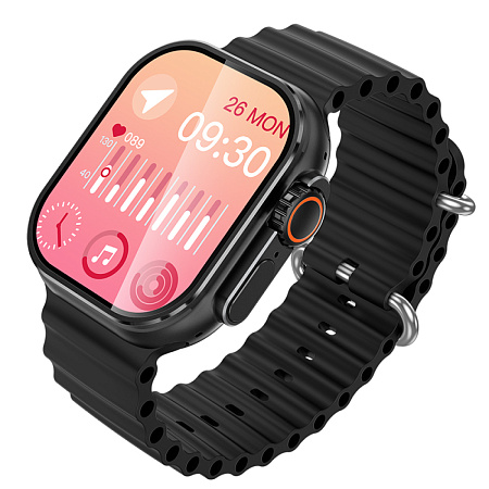 Умные часы Y23 Ultra Smart watch Hoco с поддержкой звонков, черные