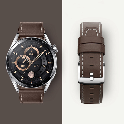 Ремешок на руку универсальный для умных часов 20мм, HOCO, WH10, кожаный, кофейный