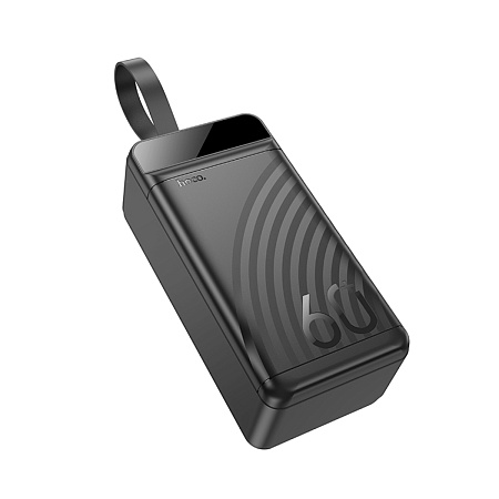 Универсальный Доп. Аккумулятор 60000mAh, J123C, HOCO, 1 USB-A (22.5W)+2 USB-A+1 PD (20W), вход  TC/Mic/Lig, черный