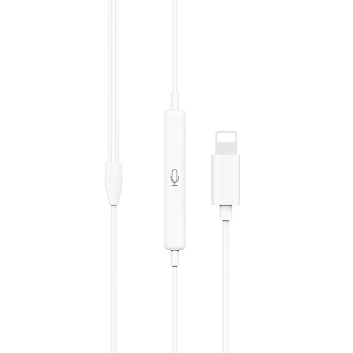 Проводные наушники L7 Plus, Lightning, HOCO, белые