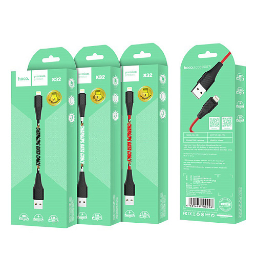 USB дата кабель Lightning, HOCO, X32, черный