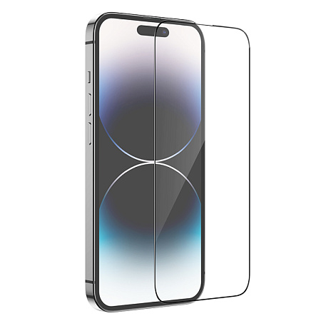Защитное стекло на iPhone 13 (6.1)/13 Pro/14/16e, G10, HOCO, Full screen HD anti-static tempered glass, черное