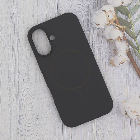 Чехол-накладка для iPhone 16, Silicon Case, магнитный (MagSafe), без лого, X-CASE, угольно-серый