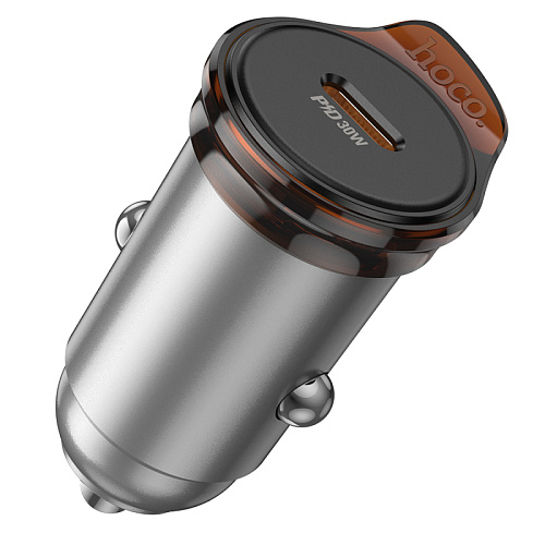 Автомобильное зарядное устройство, 1 PD 30W (NZ16), HOCO, серый