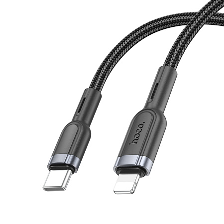 Кабель Lightning to Type-C (PD), HOCO, U117, 1.2м, черный