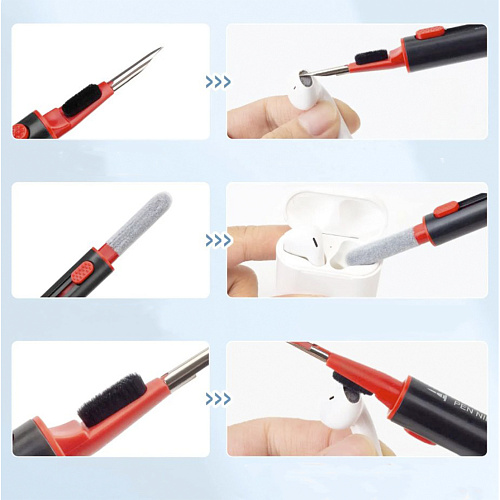 Многофункциональная чистящее устройство для сеток наушников, динамиков и микрофонов, X-CASE, черное