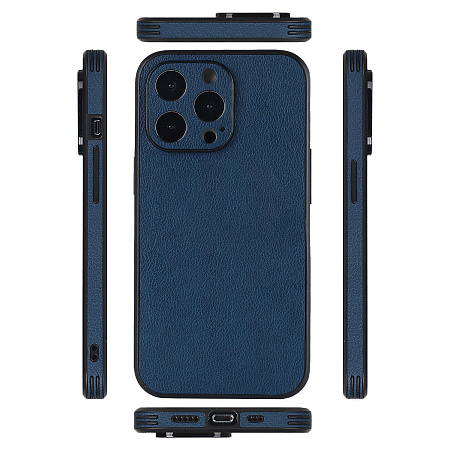 Чехол силиконовый для iPhone 14 Pro (6.1), экокожа, DU DU, синий