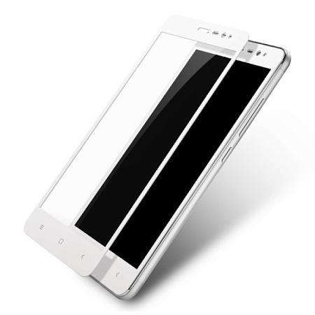 Защитное стекло на Xiaomi Redmi Note 3/ Note 3 Pro Special Edition, закругленное, белое, X-CASE