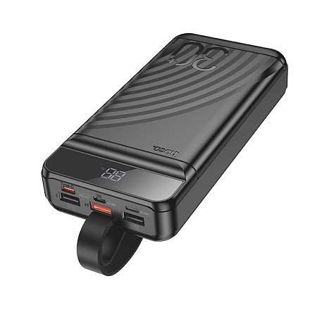 Универсальный Доп. Аккумулятор 30000mAh, J123B, HOCO, выход: 1 USB-A 22.5W, 1 PD 20W, с дисплеем, черный