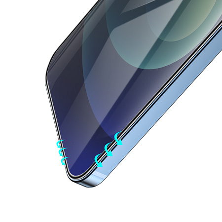 Защитное стекло на iPhone 12 Pro Max (6.7) A34 Plus, HOCO, Антишпионское стекло, черное