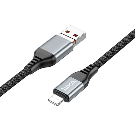 Кабель Lightning to Type-C (PD)/USB-A, 27W, 2 в 1, HOCO, U128, 1.2м, черный