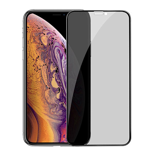 Защитное стекло на iPhone XS Max/11 Pro Max (A13), Shatterproof edges full screen anti-spy, черное