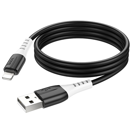 USB дата кабель Lightning, HOCO, X82, 1м, силиконовый, черный