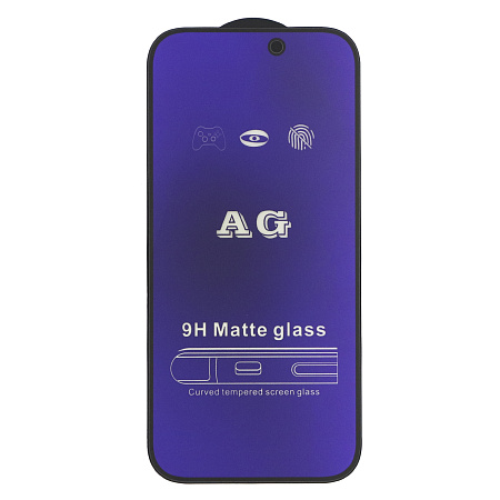Защитное стекло на iPhone 16 Pro, Anti-blue ray матовый черный, X-CASE