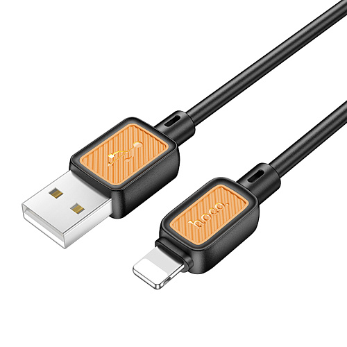 USB дата кабель Lightning, HOCO, X108, 1м, силиконовый, черный