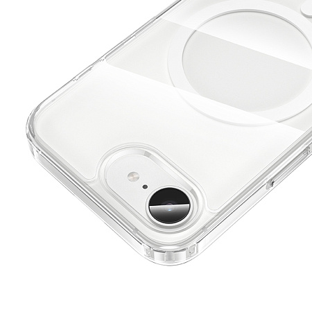 Чехол силиконовый для iPhone 16e, Магнитный (MagSafe), HOCO, прозрачный