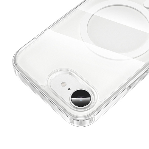 Чехол силиконовый для iPhone 16e, Магнитный (MagSafe), HOCO, прозрачный
