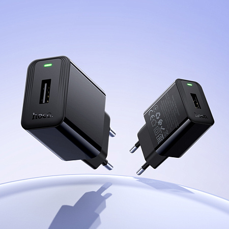 Сетевое зарядное устройство, 1 USB 2.1A (CS91A), HOCO, Type-C, черный