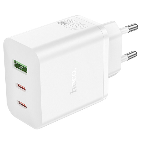 Сетевое зарядное устройство, 2 PD 65W + 1 USB 3.0 QC (N51), HOCO, белый