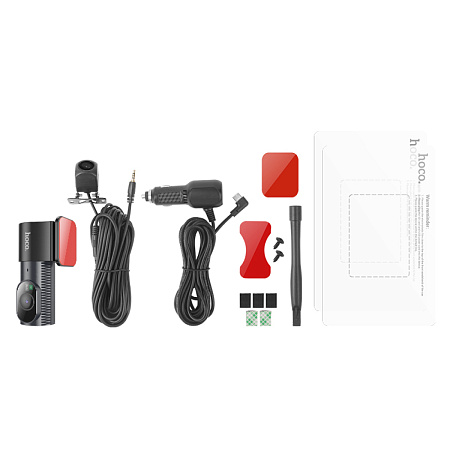 Видеорегистратор DV8, HOCO, дисплей 2K, камера заднего вида, черный