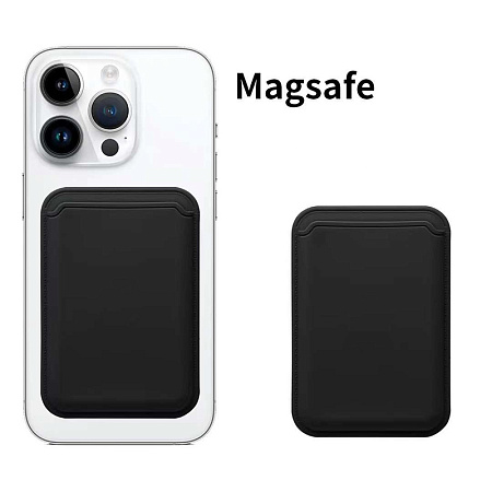 Чехол для карт (MagSafe), без лого, силиконовый, X-CASE, черный