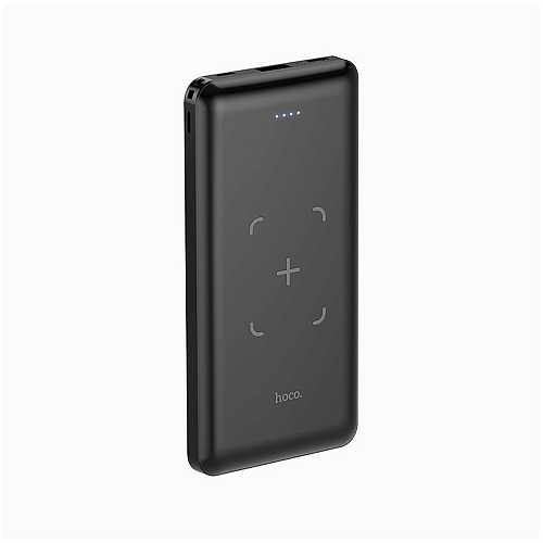 Универсальный Доп. Аккумулятор 10000mAh, J50, HOCO, c беспроводной зарядкой черный