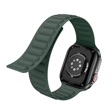 Ремешок на руку для Apple Watch 44/45/46/49 мм, HOCO, AS100, нейлоновый, магнитный, зеленый
