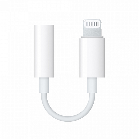 Переходник Lightning to наушники Jack, без bluetooth, GL-045-5, музыка+разговора, высокое качество, белый