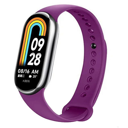 Ремешок на руку для Mi band 8/9, силиконовый, фиолетовый