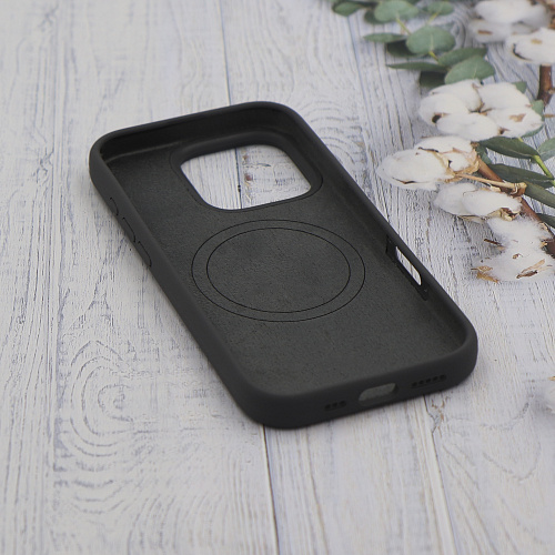 Чехол-накладка для iPhone 16 Pro Max, Silicon Case, магнитный (MagSafe), без лого, X-CASE, угольно-серый