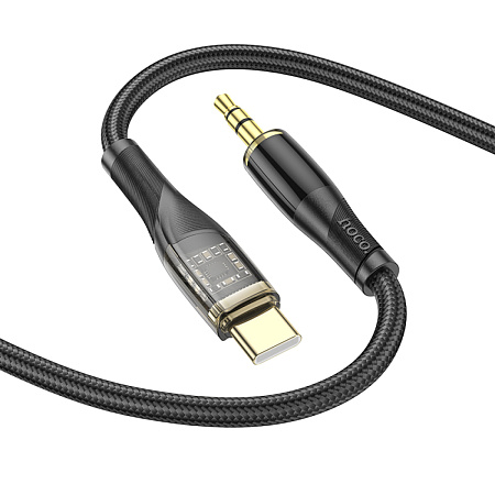 AUX Audio кабель 3,5 мм на Type-C, UPA25, HOCO, черный