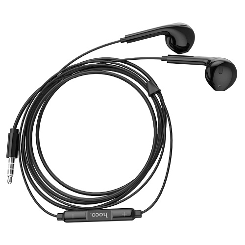 Проводные наушники M101, Crystal joy wire-controlled earphones with microphone, HOCO, черные