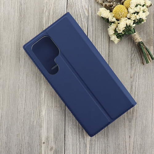 Чехол-книжка для Samsung Galaxy S22 Ultra, X-CASE, боковой, синий