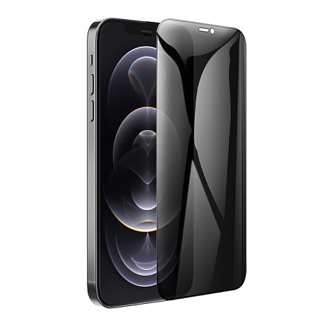 Защитное стекло на iPhone 12 Pro Max (6.7) A777 Plus, HOCO, антишпионское, черное