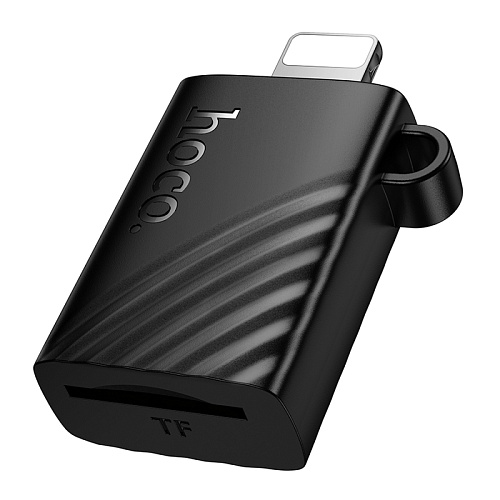 Картридер Lightning, HB53, HOCO, поддержка microSD карт, черный