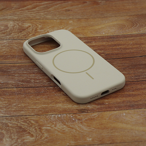Чехол-накладка для iPhone 16 Pro, Silicon Case, магнитный (MagSafe), без лого, X-CASE, бежевый