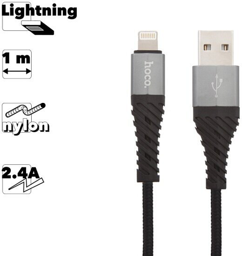 USB дата кабель Lightning, HOCO, X38, черный