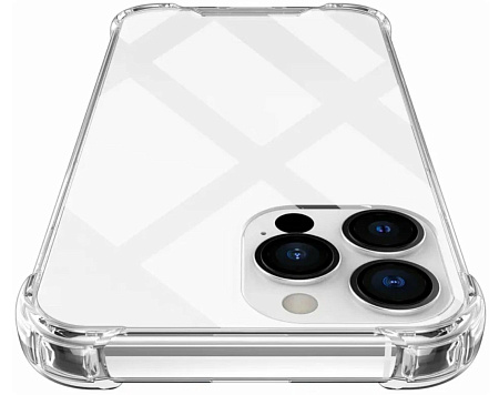 Чехол силиконовый для iPhone 12 Pro Max (6.7), усиленные края,с защитой камеры, X-CASE, прозрачный