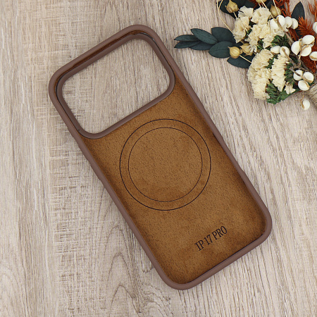 Чехол-накладка для iPhone 17 Pro, Silicon Case, магнитный (MagSafe), без лого, X-CASE, коричневый
