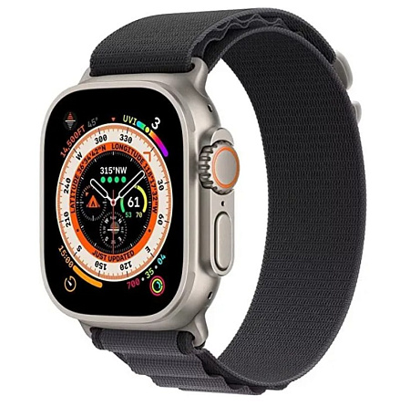 Ремешок на руку для Apple Watch 42/44/45/49 мм, тканевый, серый